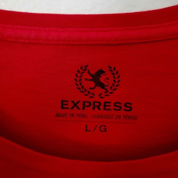 Men's EXPRESS "SAVAGE" T-shirt LARGE Red & Black Super Soft - Picture 3 of 4